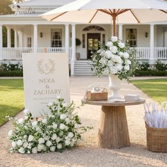 Pcs Mixed Eucalyptus Greenery Stems, White Silk Roses and Babys Breath 240