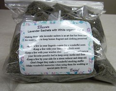 Set of 20 Lavender Sachets made with White Organza Bags