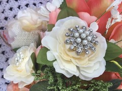 Wedding flowers bridal Bouquet Package Corals And Sunflowers 8 Bouquet
