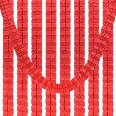 9.8ft Four-Leaf Garland, 9 Pack Tissue Paper Hanging Flower, Red