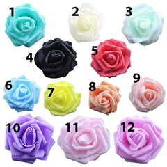 Artificial Fake Flowers Foam 7.5cm Rose Head For Wedding Decorations DIY Wreaths