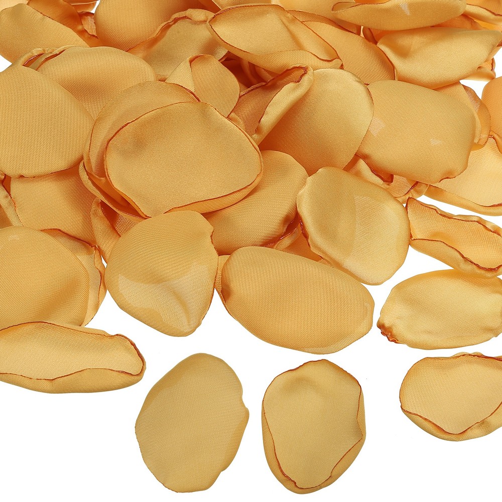 200 Pcs Silk Rose Petals, Artificial Flower Scatter Fake Rose Petals Gold