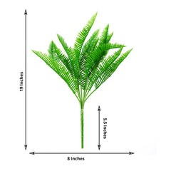 2 GREEN 19″ Faux Fern ARTIFICIAL LEAVES Greenery Stems Party Decorations