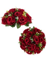 Flower Balls Wedding Rose Centerpieces: Pcs Red Fake Flowers Kissing 2 Crimson