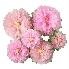 Pinks Flowers Decoration (11”-7” Assorted) 6 pcs Artificial Tissue Paper