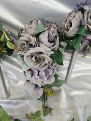 Vintage Style Wedding Set, Purple Wedding Bouquet Package, 5 Pc