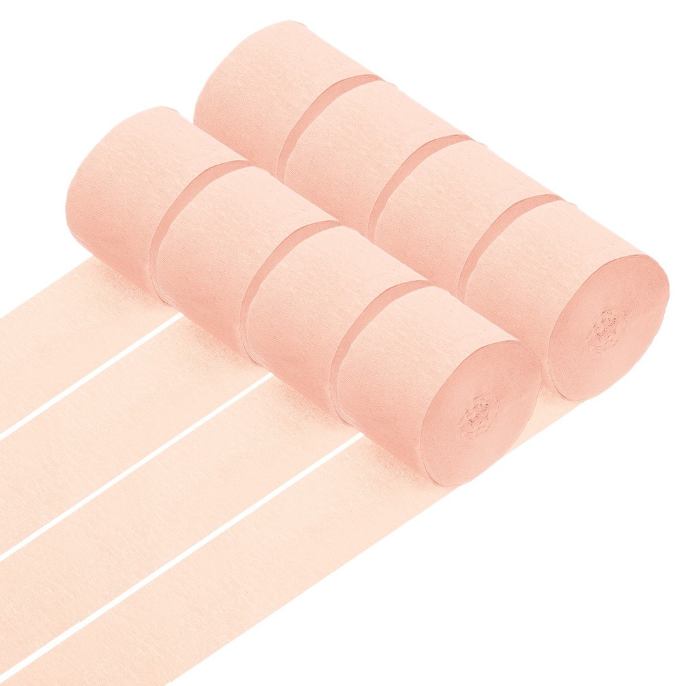 8 Rolls Crepe Paper Streamers 656ft Rainbow Streamers, Peach