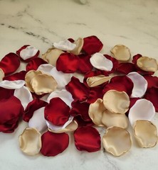 Burgundy Flower Girl Petals Beige Boho Wedding Ceremony Decor Proposal We Do