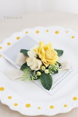 Yellow Rose Corsage and Boutonniere Set for Wedding Prom Homecoming Men Groom…