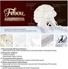 Chic White Bridal Bouquet with Foam Roses for Parties and Anniversaries