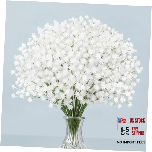 Baby Breath Artificial Flowers Bulk 15 Pcs Real Touch Faux 15PC White