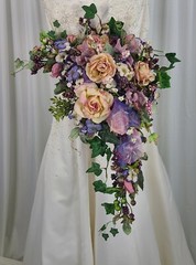 Shades of Lavender Crescent Faux Silk Wedding Bouquet