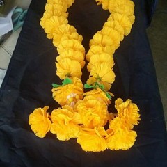 Marigold Flower Artificial Plastic Garland Decoration Wedding Party Event Orange