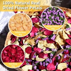 20 Cups Real Dried Rose Petals Biodegradable Wedding Flower Confetti 2 QT Mixed