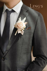 Boutonniere for Men, 6Pcs Groom Groomsmen Boutonniere, Artificial Flowers for We