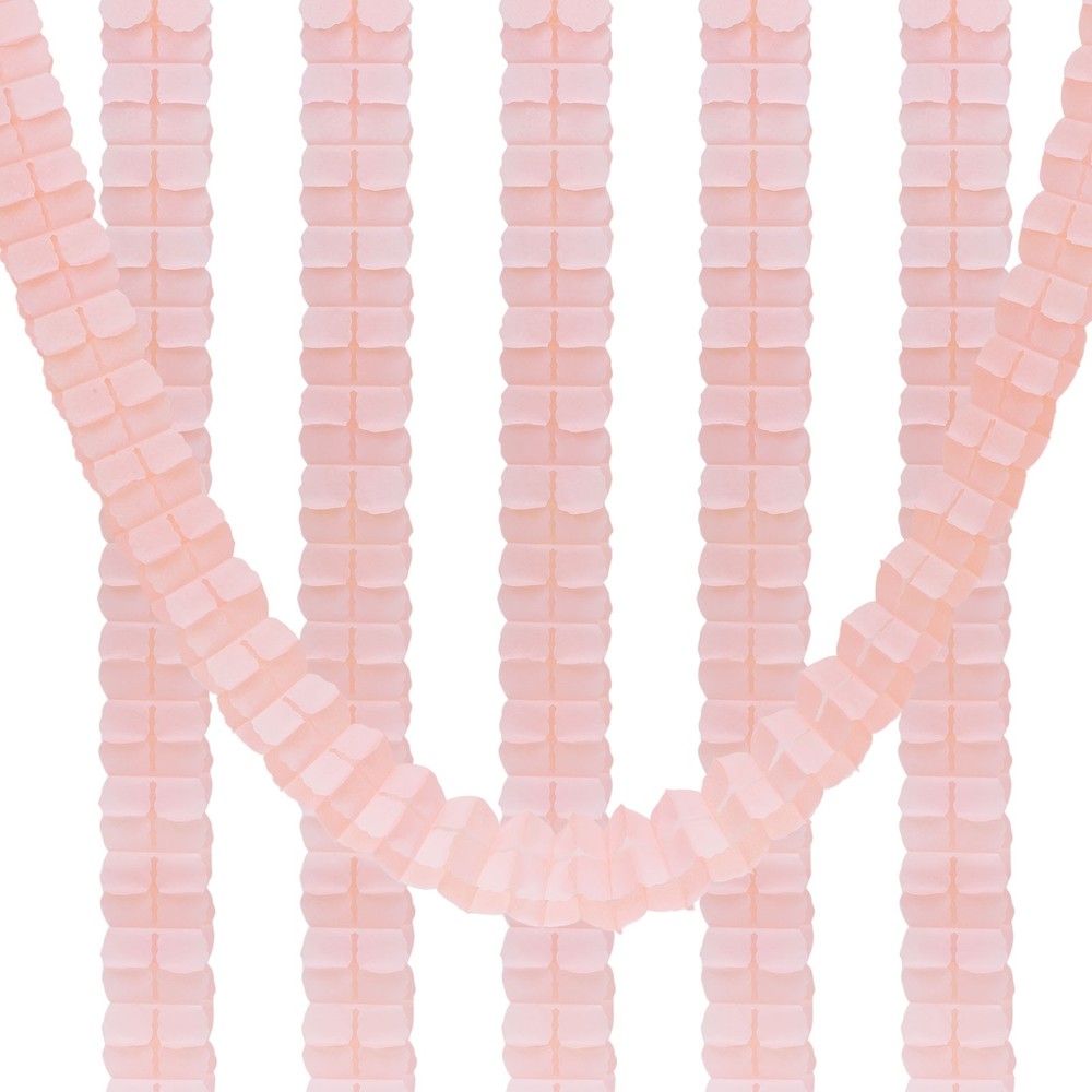 6Pcs 9.8ft Four-Leaf Paper Flower Garland Hanging Streamers, Coral