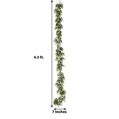 6 ft Frosted Green Artificial Eucalyptus LEAVES Faux Vine Greenery Garland Party