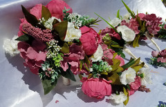 Wedding Bouquet Set, Pink, Dusty Pink, Ivory, Cream, Cascade Bouquets, Teardrop