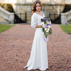 Wedding Bridal Bouquet Artificial Rose Flowers with Ribbons Waterfall Flowers…