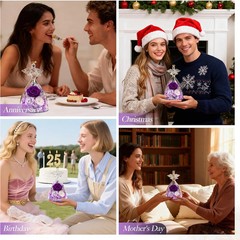 Casaido Mothers Day Rose Gifts for Women, 7″ Purple Preserved Roses Flowers in G
