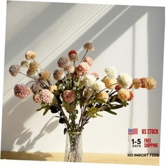 10pcs Faux Kiku Flowers, 5 Heads Each Stem & 4 Branches Eucalyptus Mixed Color