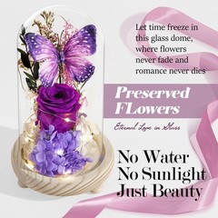 Forever Flowers Preserved Roses Prime Delivery, Romantic Gifts Purple