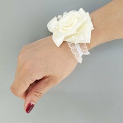 Luxury Ivory Crystals Artificial Roses Wedding Bridal Bouquet Bride Hand Flower