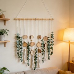 Artificial Eucalyptus Wall Hanging Fake Boho Wall Art Bedroom Kitchen Home Decor