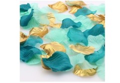 900pcs Silk Rose Petals Gold Yarn Flower Petals for Wedding FlowerTeal Aqua Mint