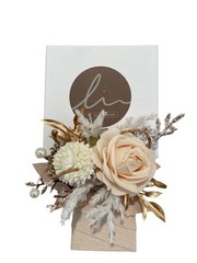 Ling’s Moment Pocket Boutonniere Single Men Groom for Wedding White Beige