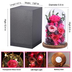 Flowers for Delivery Preserved Rose in Glass Reddish