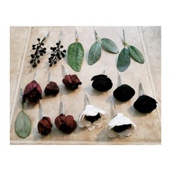 Burgundy Wedding Cake Flower Black White Anemone Sola Wood Reusable Decor Topper