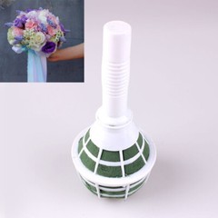 2Pcs Bridal Wedding Flower Decor Bouquet Foam Holder Handle Base Bracket Supply