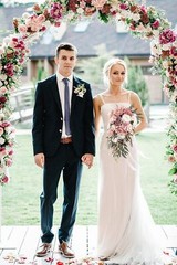 9″ Dusty Rose Wedding Bouquets for Bride, Cascading Bridal Bouquet for Bride …