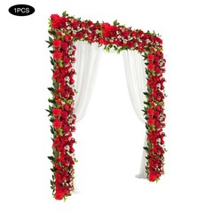 Red Artificial Flower Row for Home Party Wedding Flower Wall Decor Supplies