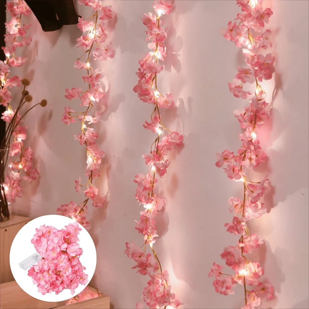 2M 20LED Cherry Blossom Fairy String Light Battery Garland