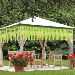 Artificial Wisteria Hanging Flowers Fake Wisteria Flower Garland Silk 12 Green