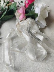 Vintage Artificial Corsage Boutonniere Lot of 5 Prom Wedding Fabric Wood Flowers