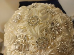 Satin Rose Wedding Bouquet – Color – Ivory