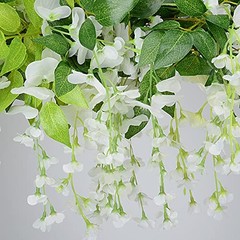 5pack Wisteria Garland Artificial Flowers Garland Fake Hanging Milk White