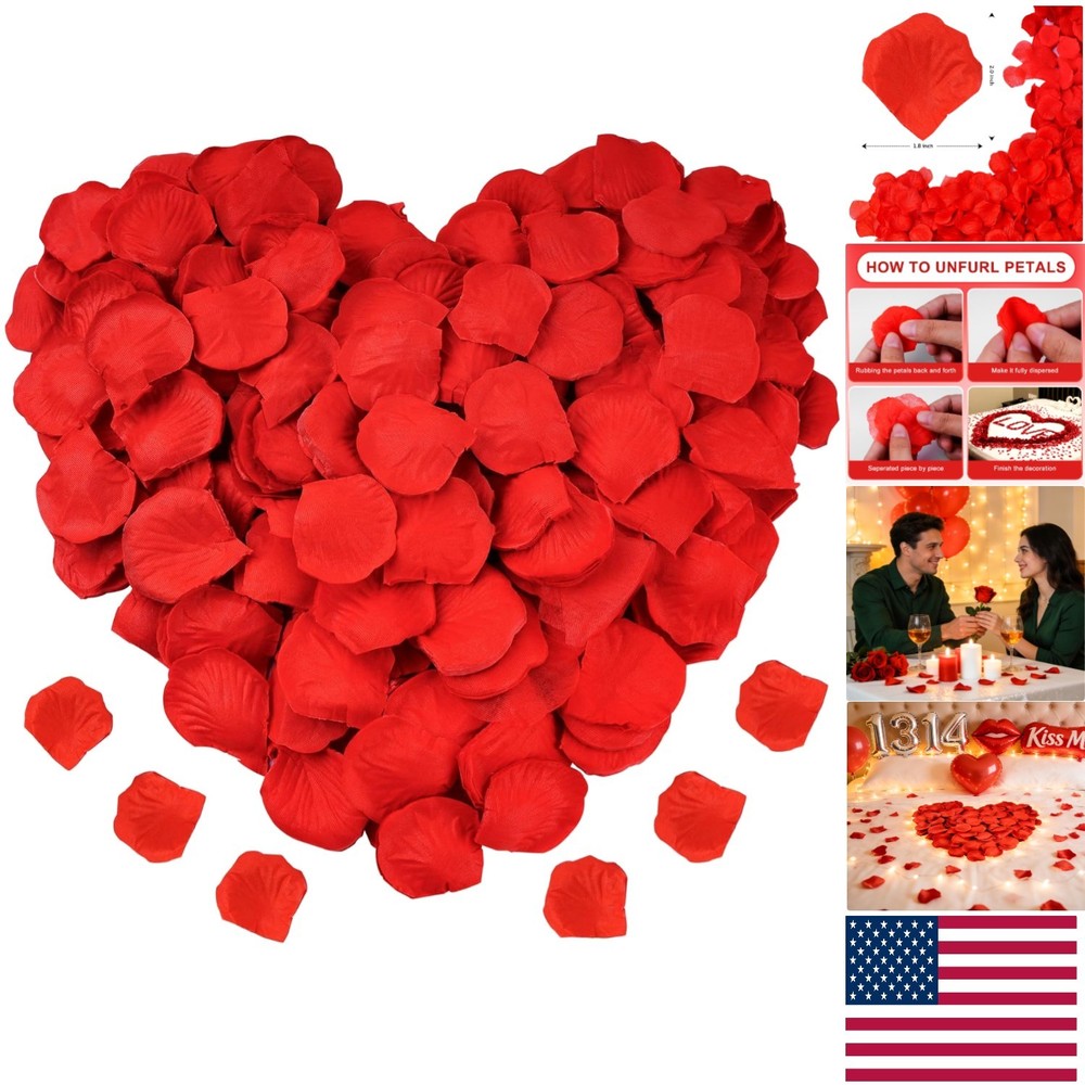 Versatile 1200PCS Silk Rose Petals – Ideal for Bridal Showers and Anniversaries