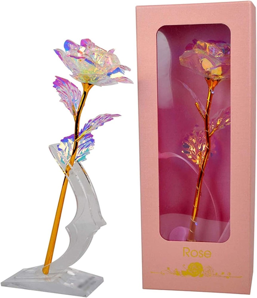 24K Gold Plated Galaxy Rose Flower with LED Light Valentine’s Birthday Day Gifts