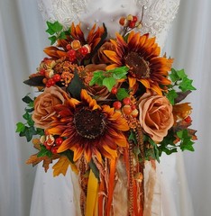 Boho and Berries Autumn Faux Silk Wedding Bouquet