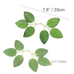50pcs Floroom Artificial Green Leaves, Rose Leaves Artificial, Bulk Fake