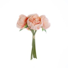 PEACH 10″ SILK FLOWERS Artificial Peony Bouquet Arrangement Wedding Centerpieces