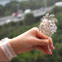 Wrist Corsage with Peal and Rhinestone Corsage and Boutonniere Set for Weddin…