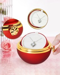 Birthday Gifts for Women Preserved Real Rose with Necklace Red