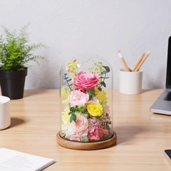 lovenfold Flowers for Delivery Preserved Rose in Glass Pink-spring
