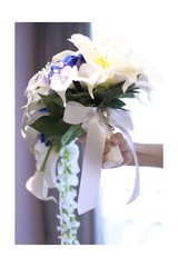 New Bridal Bouquet, Wedding Flowers, Calla Lilies, Artificial Flowers, Waterf…