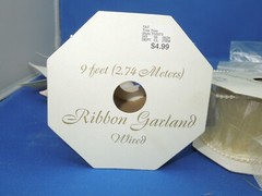 Wedding craft supplies – beads, wired ribbon with beads, leaves, clear doves